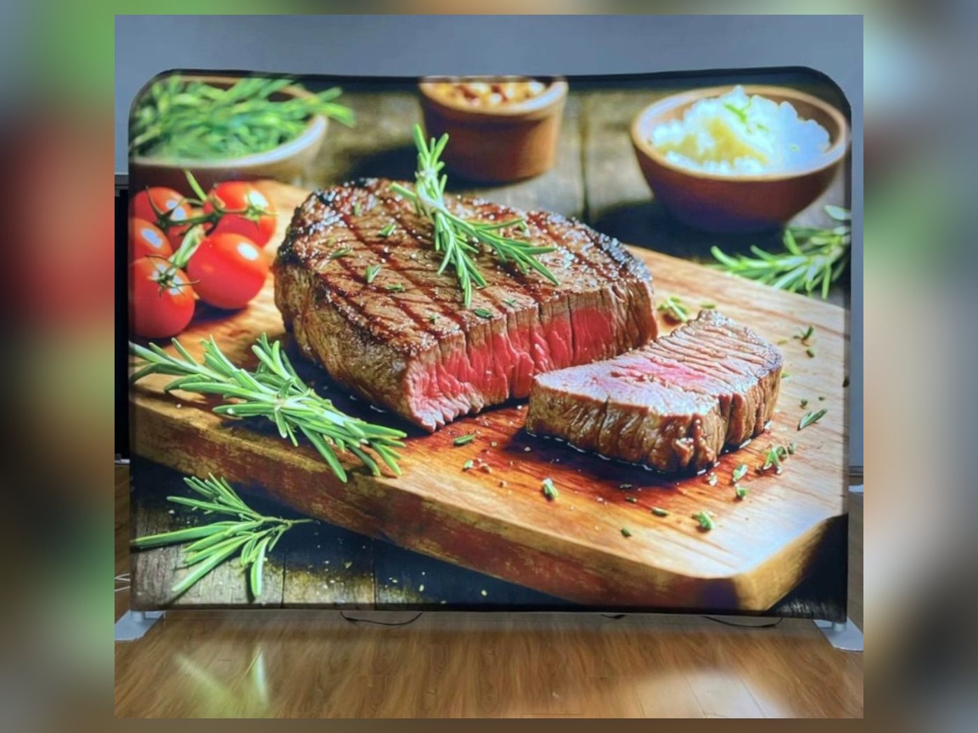 Backlit tension fabric backdrop with vivid edge-to-edge printing