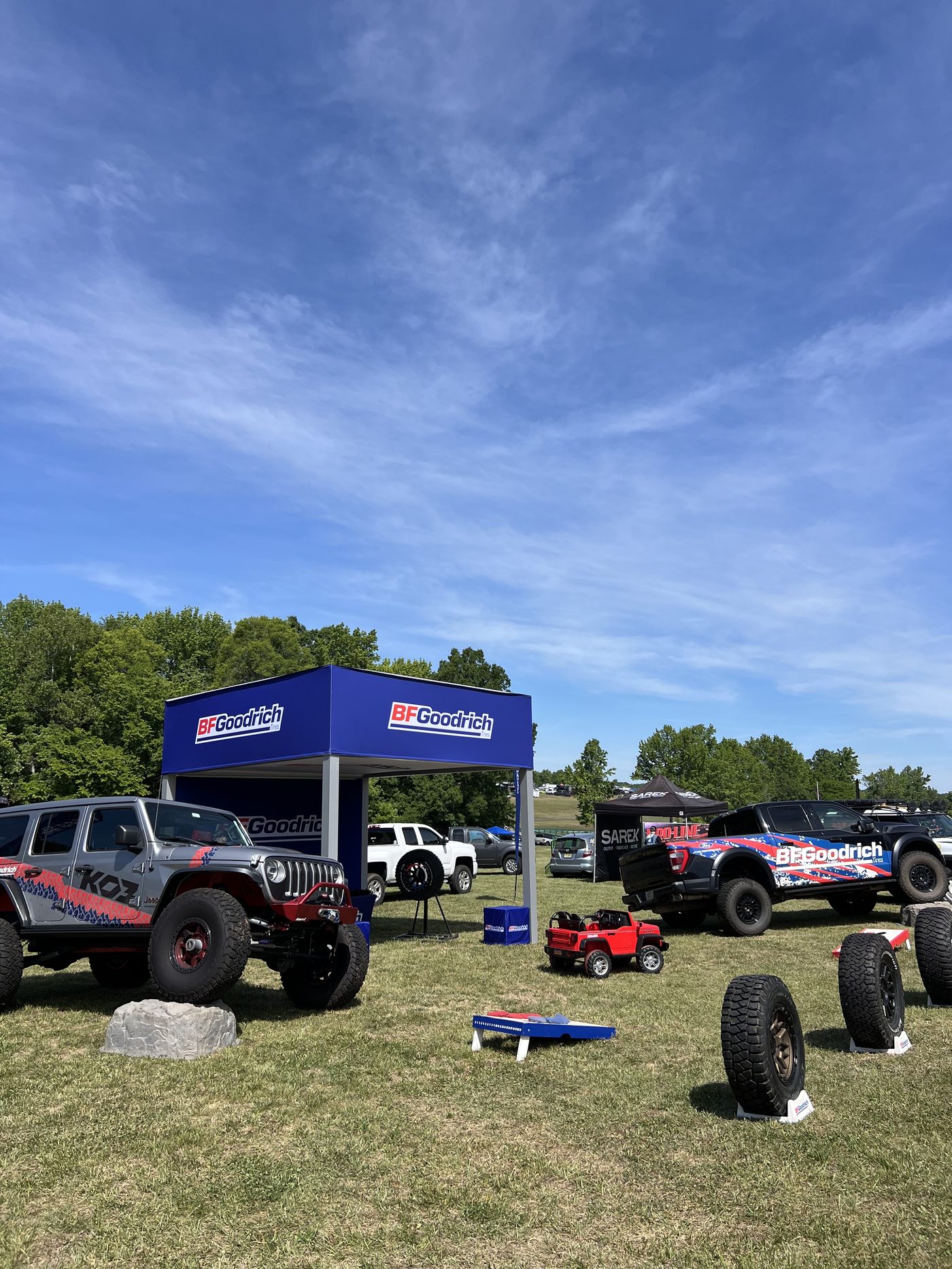 Custom BFGoodrich SEG tower structure at an outdoor brand event