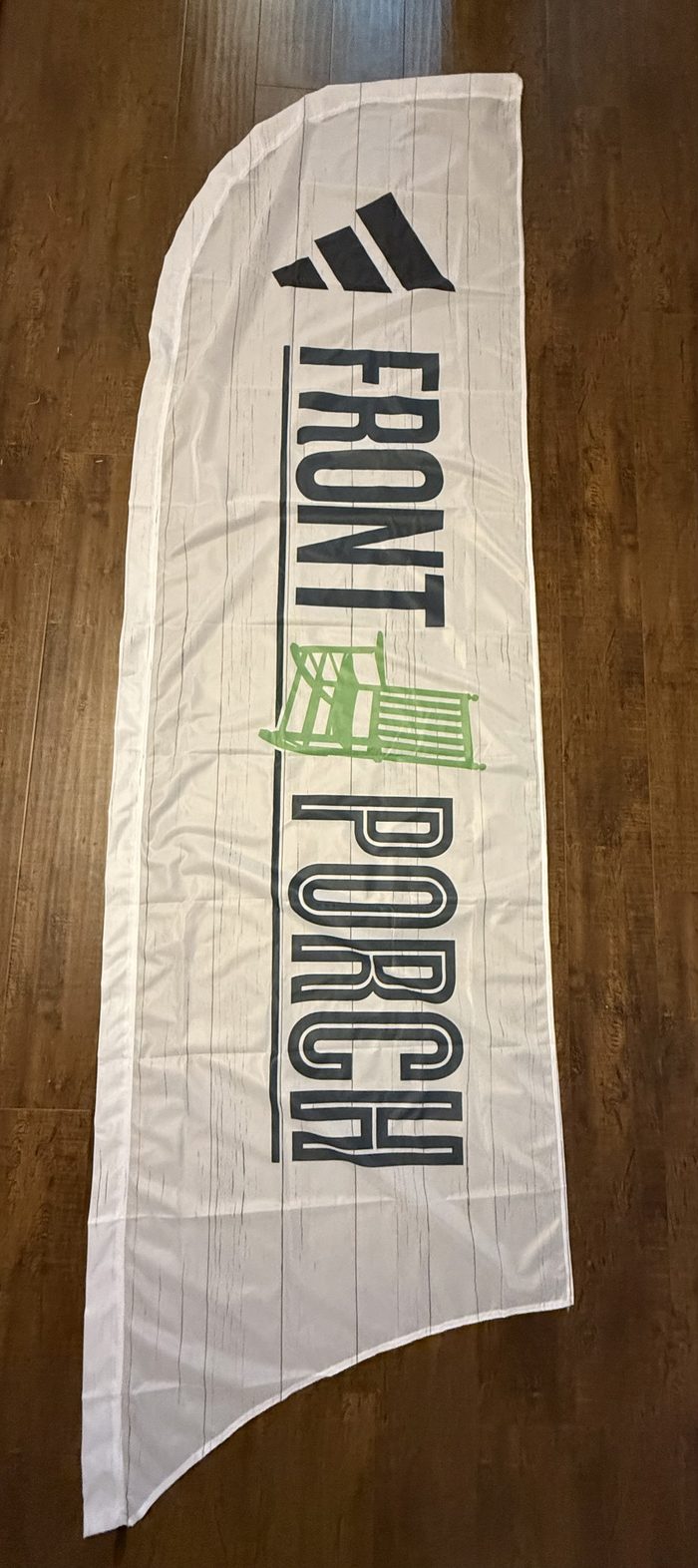 Custom printed feather flag fresh off the production line